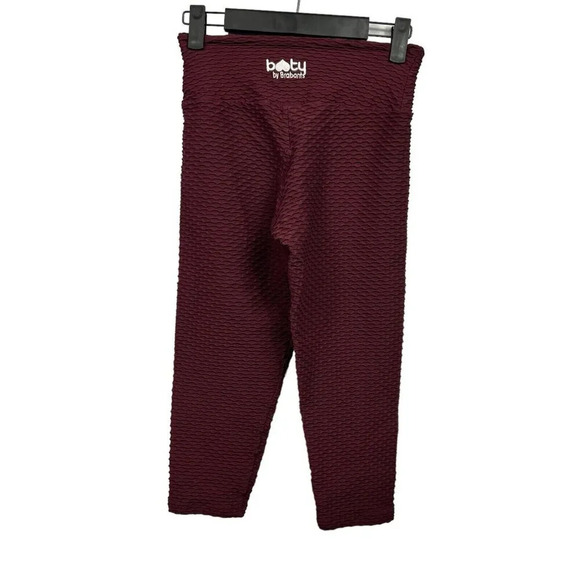 Booty by Brabants 2 Pair Cropped Capri Leggings Purple Red Women OSFM - Picture 5 of 10